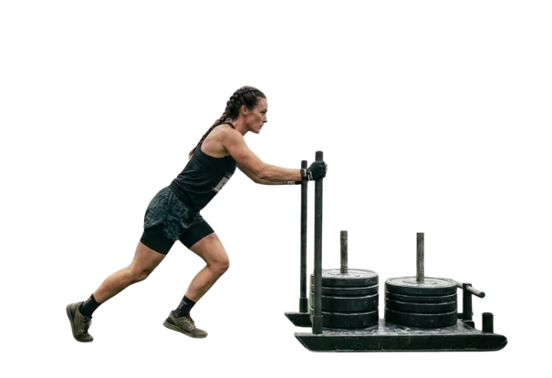 mujer empujando trineo hybrixx